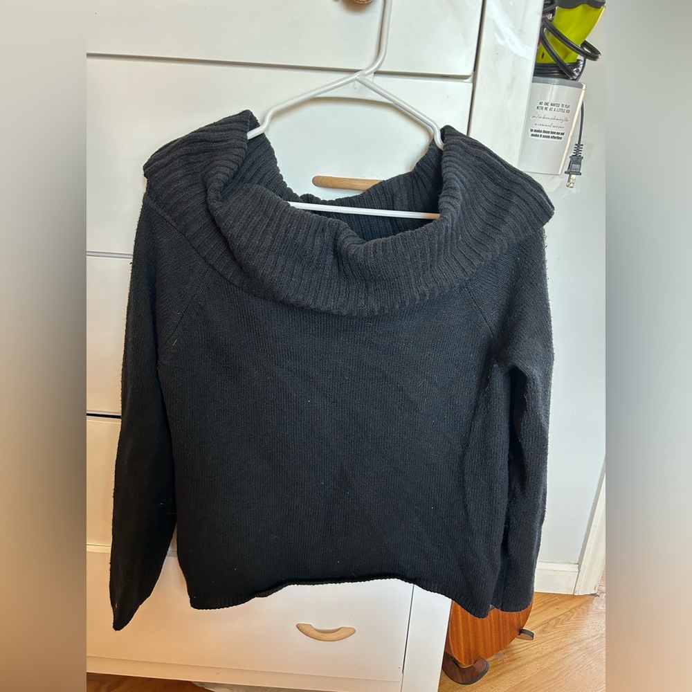 Women's Black Cowl Neck Sweater